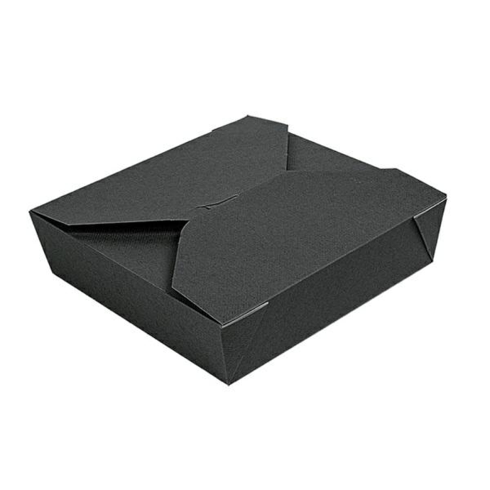 TAKEOUT BOX 21.7x21.7x6cm 2910ml black, op.50pcs. (k/2)