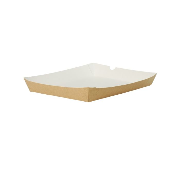 Tray brown/white, no print, 20x24 cm, 100 pieces