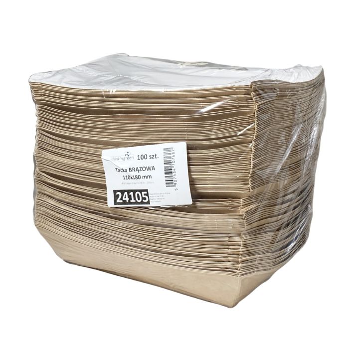 BRONZE tray 11x18cm white/brown h 4.6cm op.100pcs without printing TnG (upper size 17.5x23.5cm)