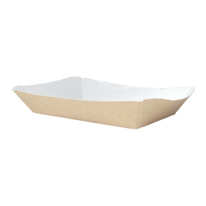BRONZE tray 11x18cm white/brown h 4.6cm op.100pcs without printing TnG (upper size 17.5x23.5cm)