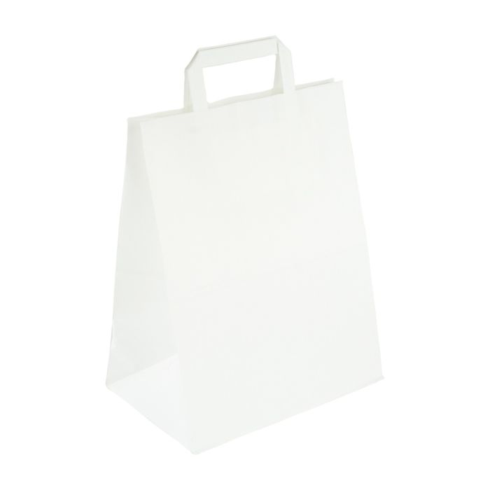 White bag with handle 250x170x340 ideal for welded lunch boxes