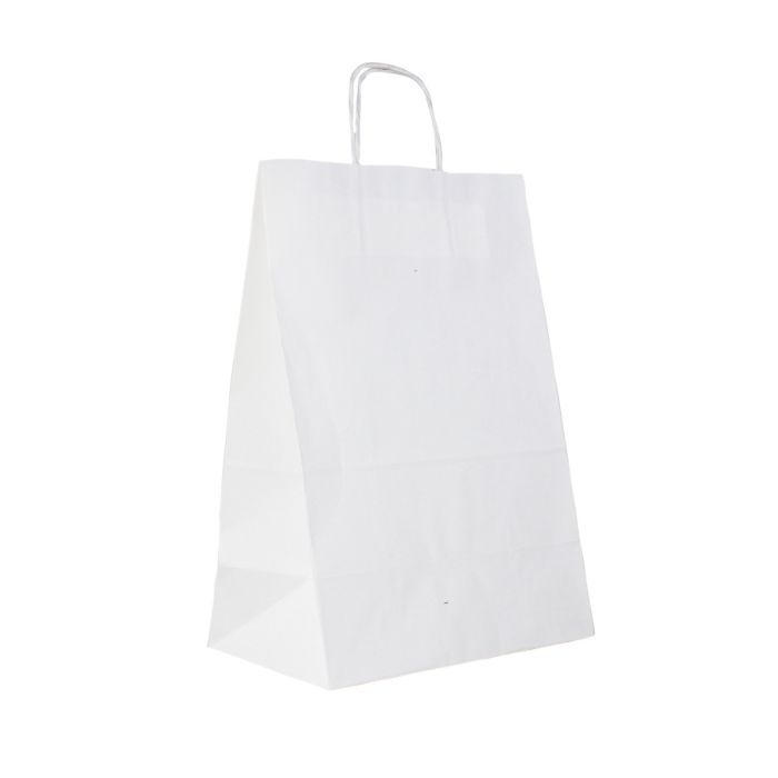 Block Bag 305x170x425 Whitewashed 100g twist handle WHITE, 150 pieces