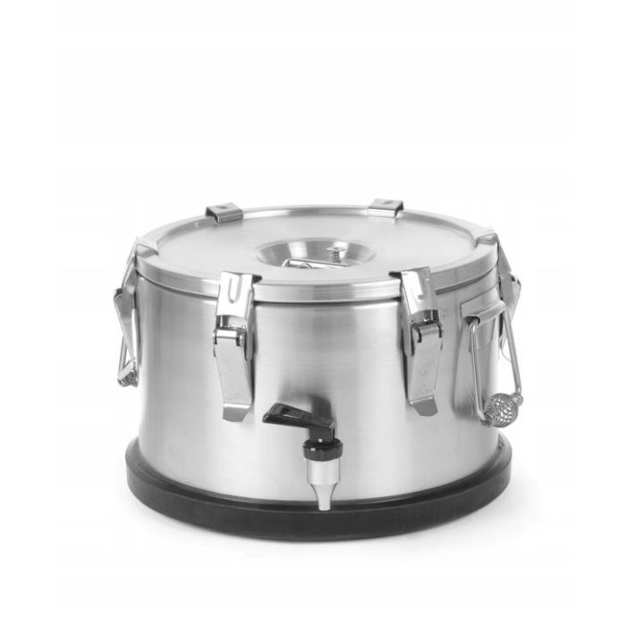 Steel thermos flask for food transportation with tap 10 liters - code 710128