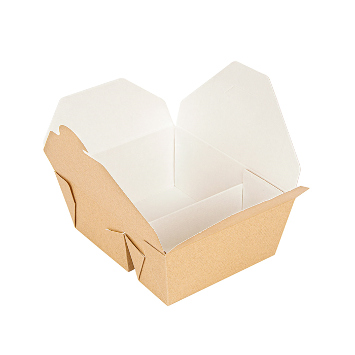 TAKEOUT BOX 15.2x12.1x6.5cm DIVIDED 900+450ml, 50pcs (k/6) THEPACK