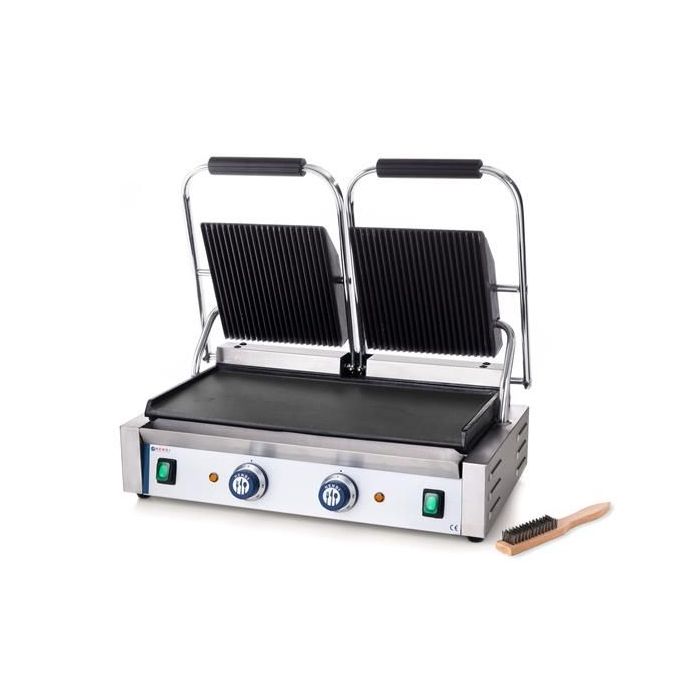 Grill kontaktowy podwójny - góra ryflowana dół gładki kod 263808