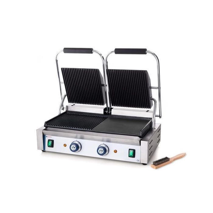 Grill kontaktowy podwójny - ½ gładka, ½ ryflowana kod 263907