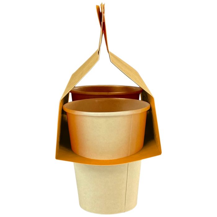 Cup holders, 200pcs, for 2 cups, brown TnG