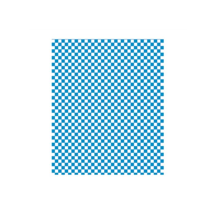 Blue checkered greaseproof wrapping paper, 28x34cm, a.1000pcs,  PFAS Free