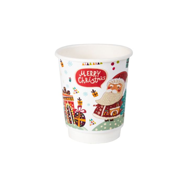 Kubek PAP/PE DW 300ml Nadruk Świąteczny, op.20szt. (k/20) śr.90mm, SUP
