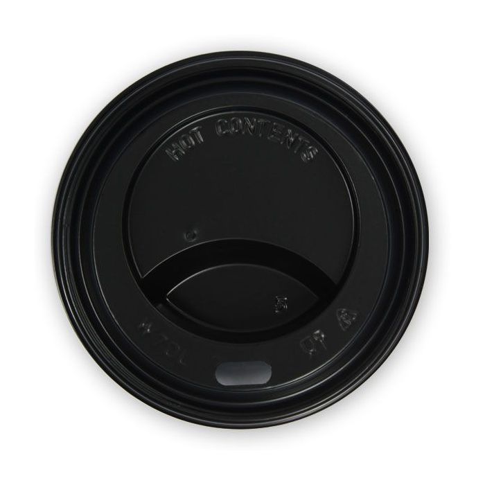 Lid for cup 150-180 ml black, dia. 70mm, 100 pieces