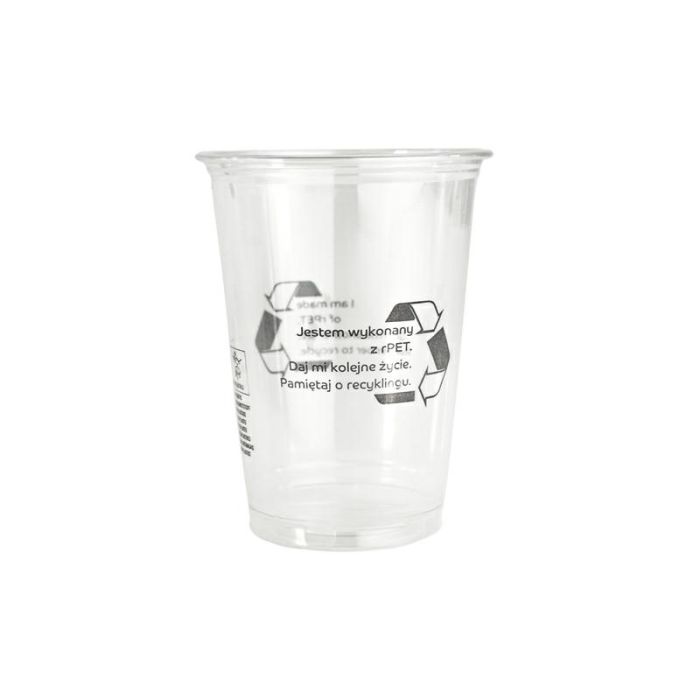RPET cup 0.4l fi. 95mm op.50pcs. SUP (k/16) 400/540ml, smooth, TnP