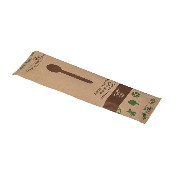 Wooden confection 3 paper op.350pcs spoon+service, TnG