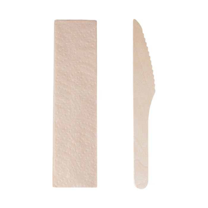 Wooden Gift Box, 4 wrappers, pack of 350, knife + napkin