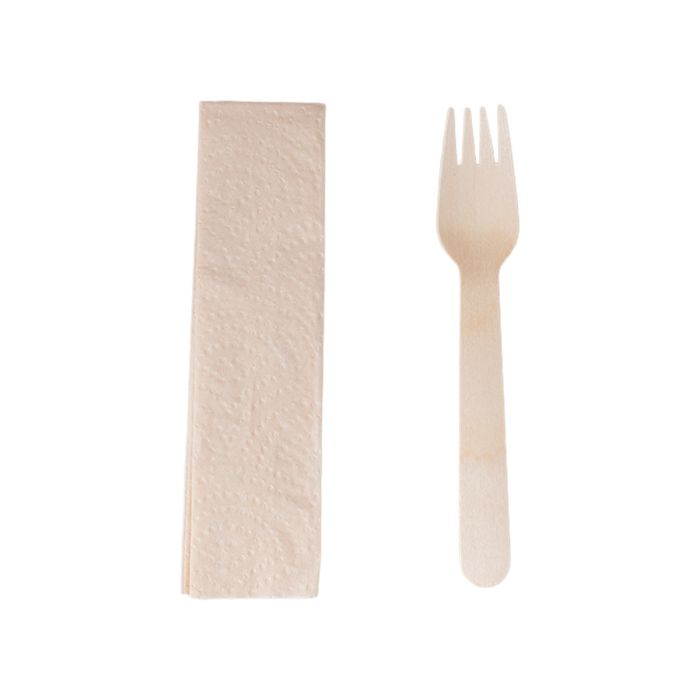 Konfekcja Drewniana 5 papierek op.350szt. widelec+serwetka