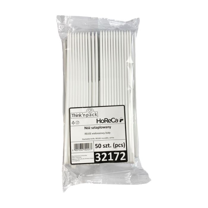 TnP knife white REUSE reusable, stackable Think`n Pack op. 50pcs.