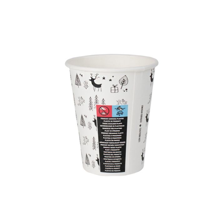 Kubek PAP/PE SW 300ml Nadruk Merry Christmas op.50szt. (k/20) śr.90mm, SUP