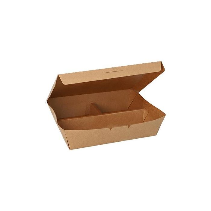 Pudełko brązowe trójdzielne 600ml 183x148x50mm op.25szt. (k/4)
