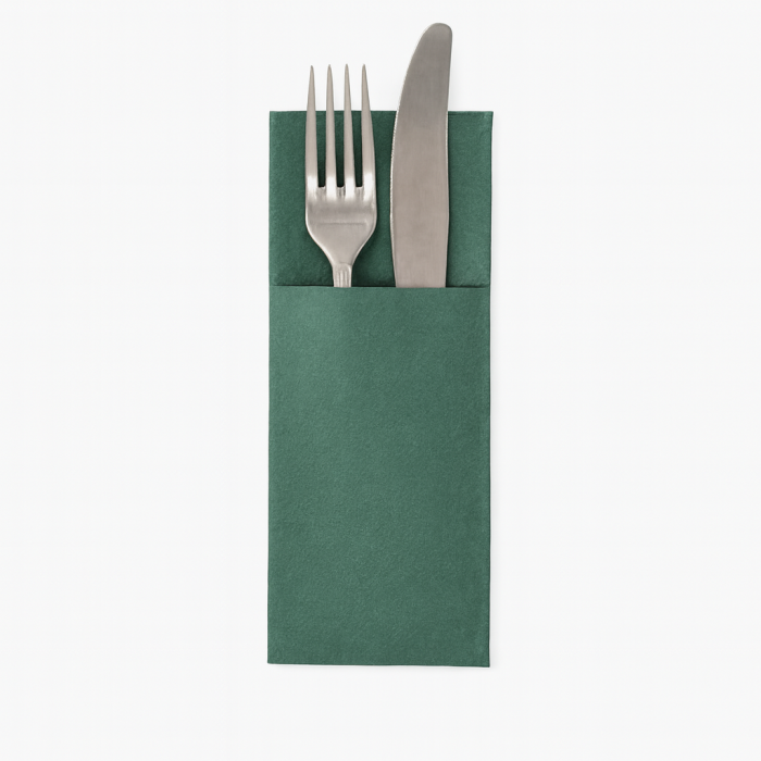 Etui na sztućce serwetka ciemna zieleń op.50szt. (k/6) 40x30cm