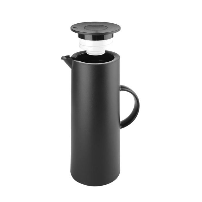 Vacuum jug black with button 1 l