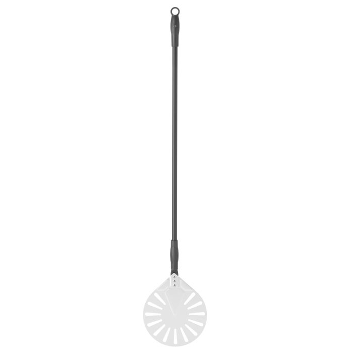 Łopata do pizzy aluminiowa, okrągła, perforowana 230x1200 mm- kod 617168
