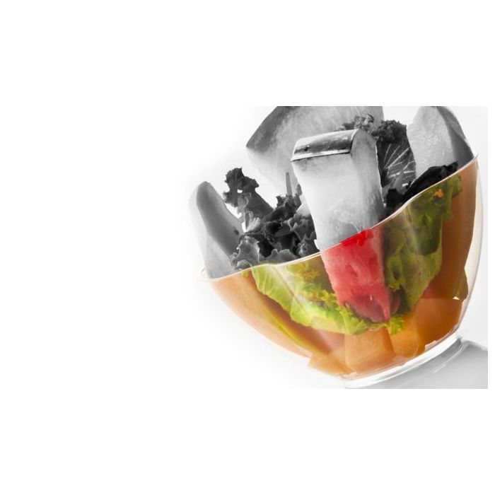 FINGERFOOD - miseczka DOMINO NUVOLETTA 6,4x6,4x3cm 60ml transparentna PS op. 50 sztuk