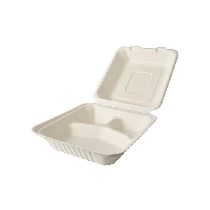 MENUBOX trzcina średni+ trójdzielny op.50szt 230x230x80mm (k/4)