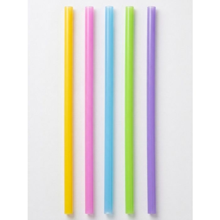 PP straws, 7 mm diameter, 22 cm long, assorted colors, pack of 500 (4 per pack)