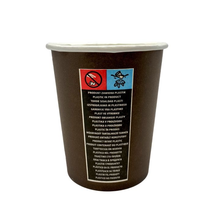 PAP/PE cup SW 250ml brown 100pcs (k/24) dia.80mm, Coffee 4 you, nadr.std 58 (222.507)