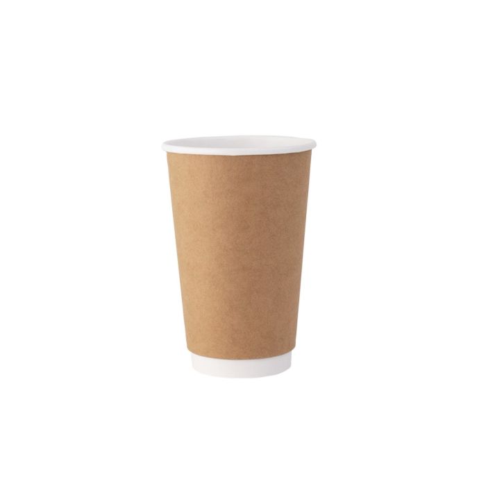 Paper cup kraft/white PAP/PE DW 400ml pack - 20 pcs.