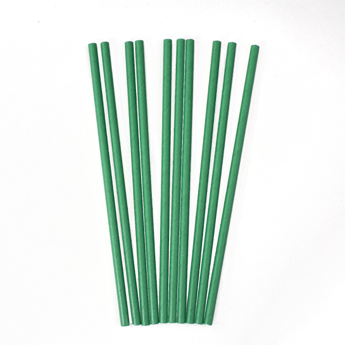Słomki papierowe śr.6mm dł.19,7cm ZIELONE op.100szt. (k/55) TnG