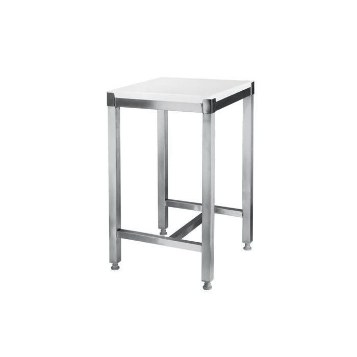 Polyethylene butcher block on steel base