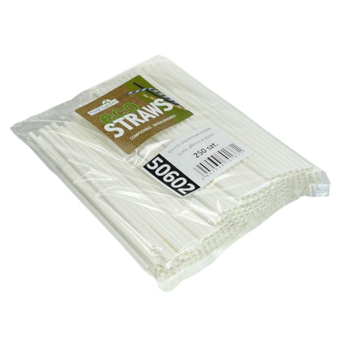 Paper straws diameter 6 mm long 20cm kraft, 250pcs (k/28) TnG