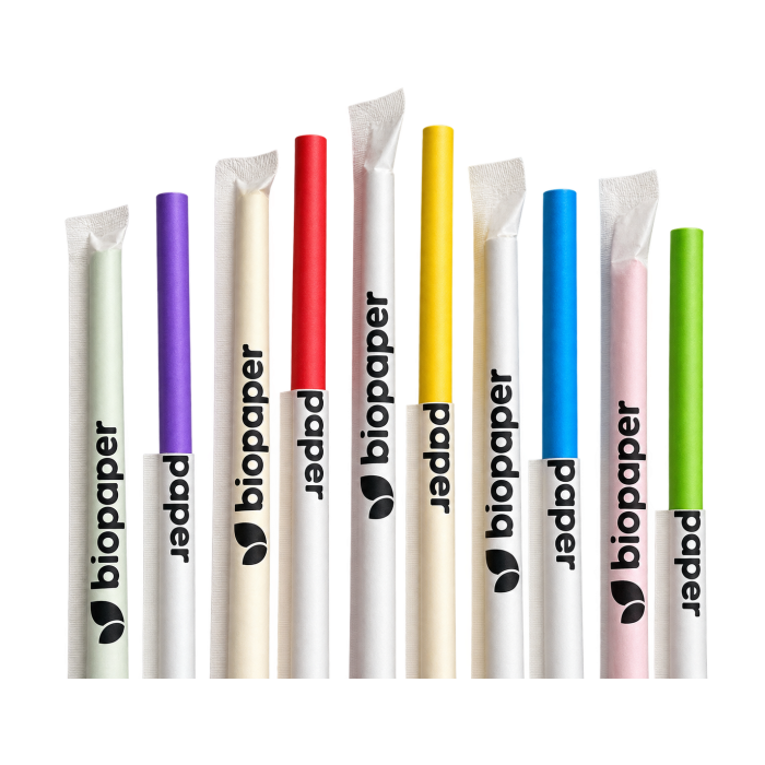 Paper straws dia.7mm length 20cm MIX colours, op.150pcs (k/23) conf. in paper TnG