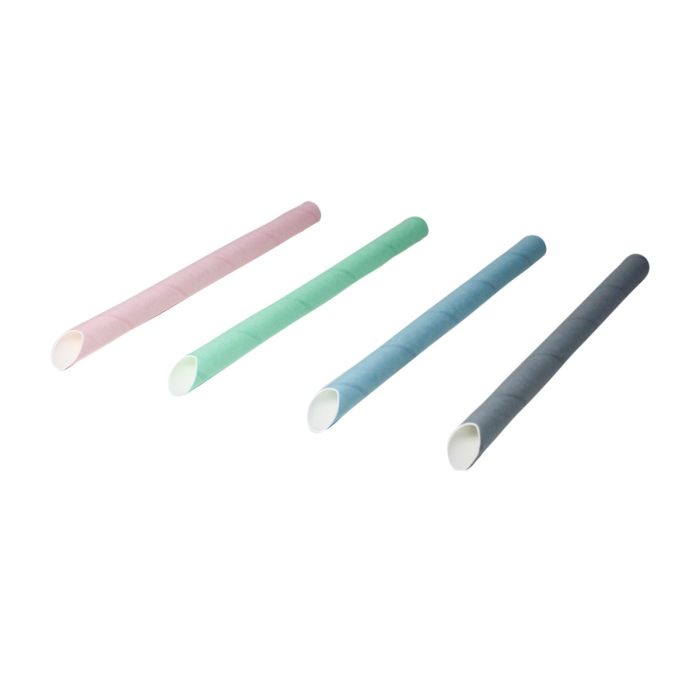 Paper straws dia.12mm length 20cm Pastel MIX color, Bubble Tea, 200pcs. (k/7) TnG, truncated