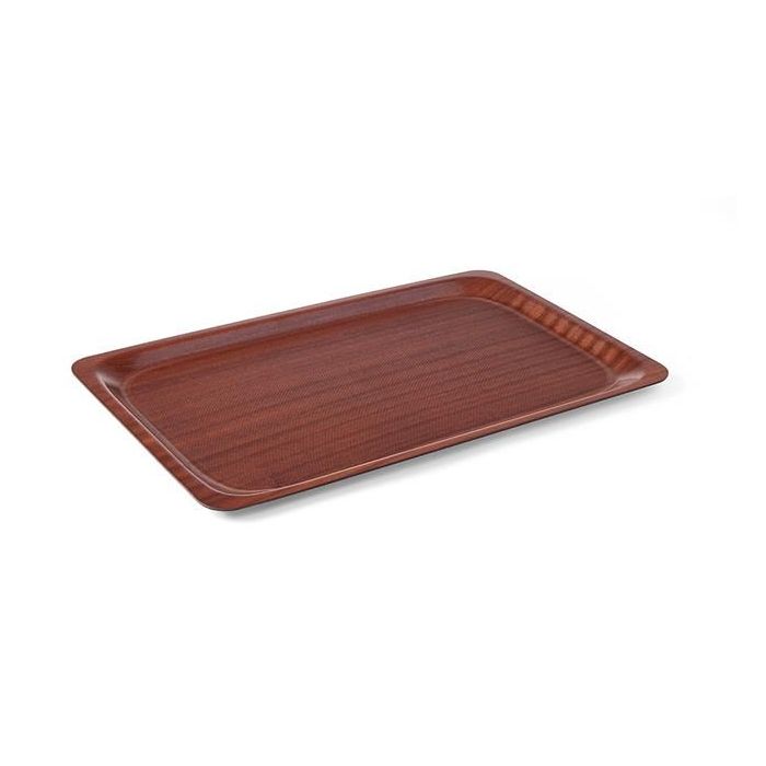 Anti-slip wooden rectangular tray Euronorm
