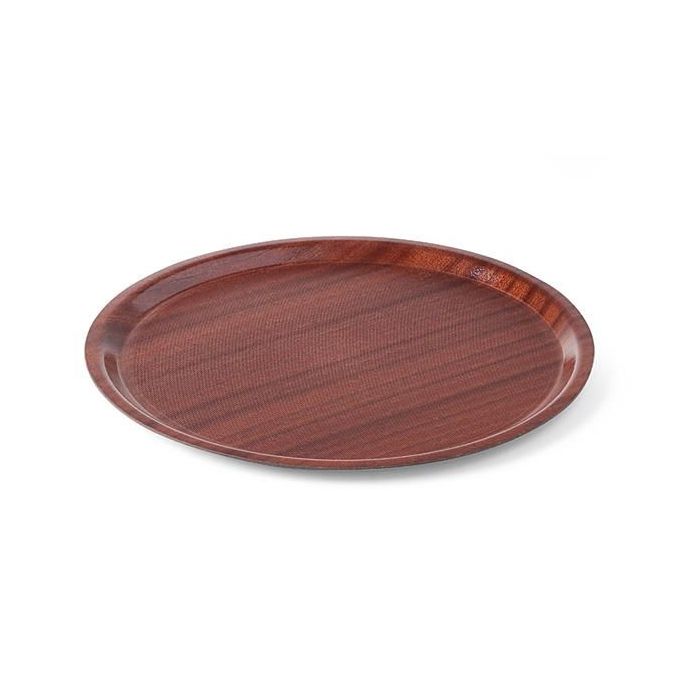 Non-slip wooden Tray - Round, with low edge Diameter 380 mm
