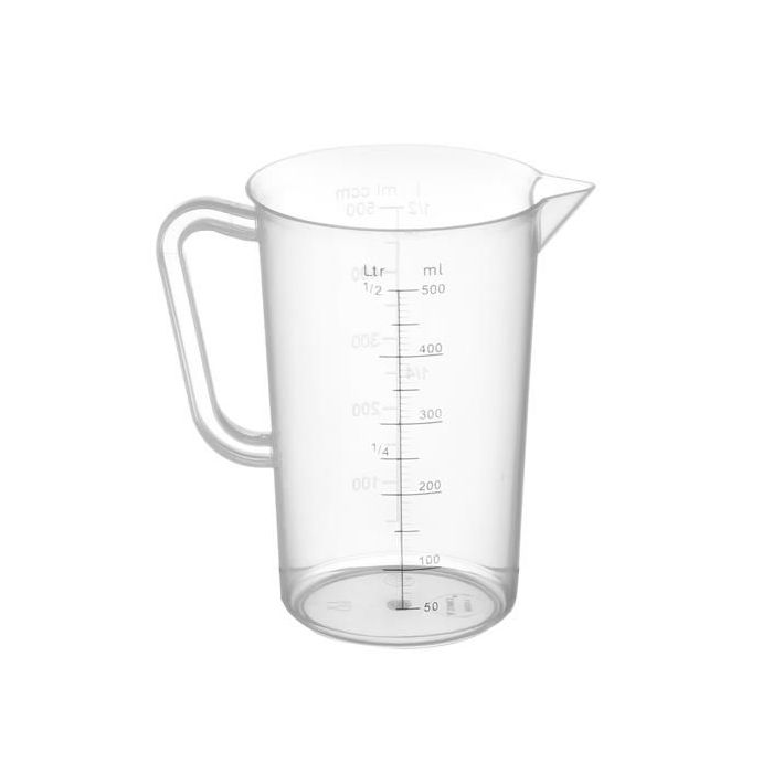 Polypropylene measuring cup with graduation, capacity 0.5 l - code 567104