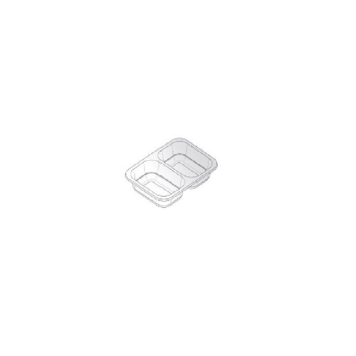 Pojemnik obiadowy do zgrzewu W1/601A, mały niski dwudzielny, bezbarwny, 187x137x36mm, cena za opakowanie 640szt
