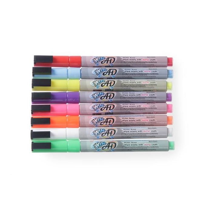 Whiteboard markers - set of 8 pcs - slim tip - code 664278