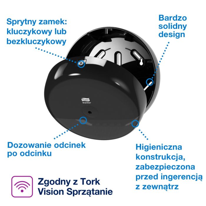 TORK SmartOne® T8 black - toilet paper dispenser