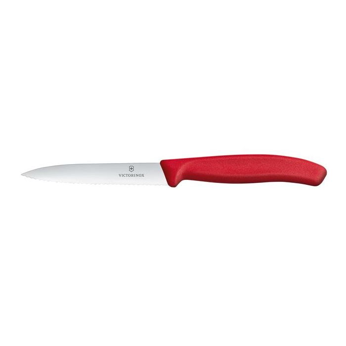Victorinox Swiss Classic Nóż do jarzyn, ząbkowany, 100mm, czerwony