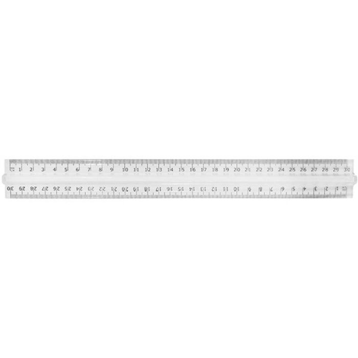 Finger-grip ruler DONAU, 30cm, pendant packing, transparent