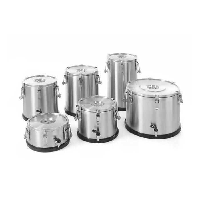 Steel thermos flask for food transportation with tap 10 liters - code 710128