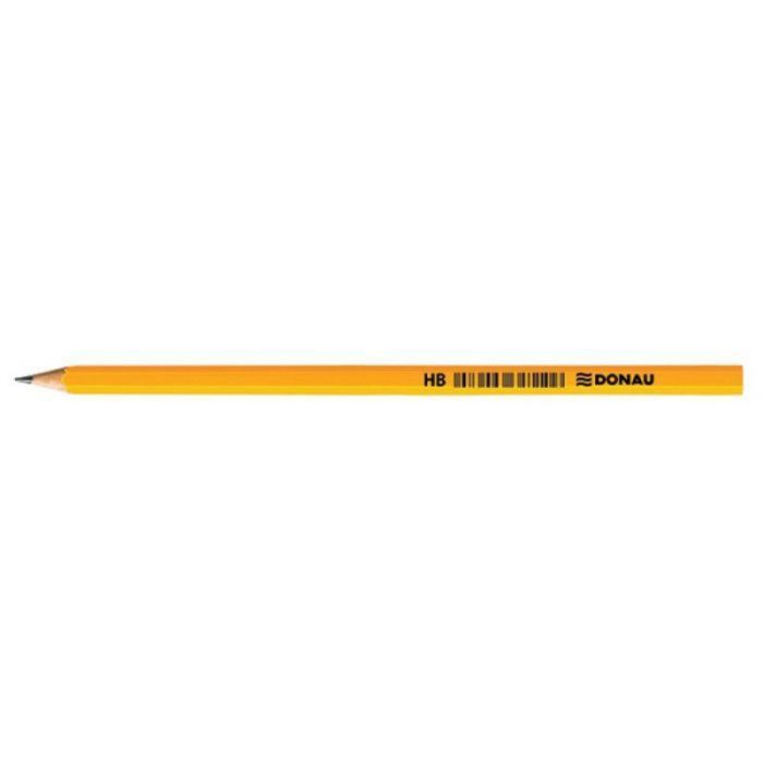 Pencil DONAU, HB, lacquered, yellow