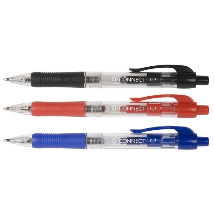Ballpoint Pen, Retractable Q-CONNECT, 1. 0mm, blue