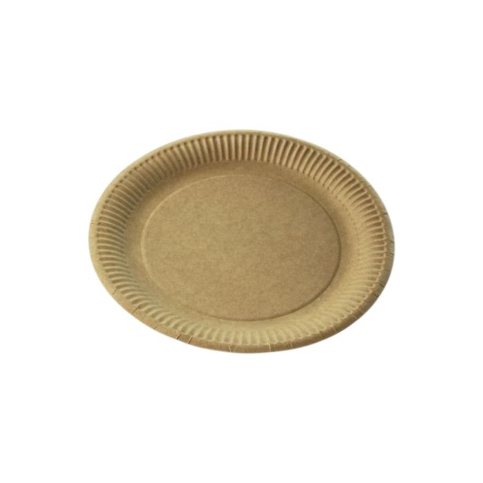 Paper plate brown, 18cm, weight 300g, 50 pcs.