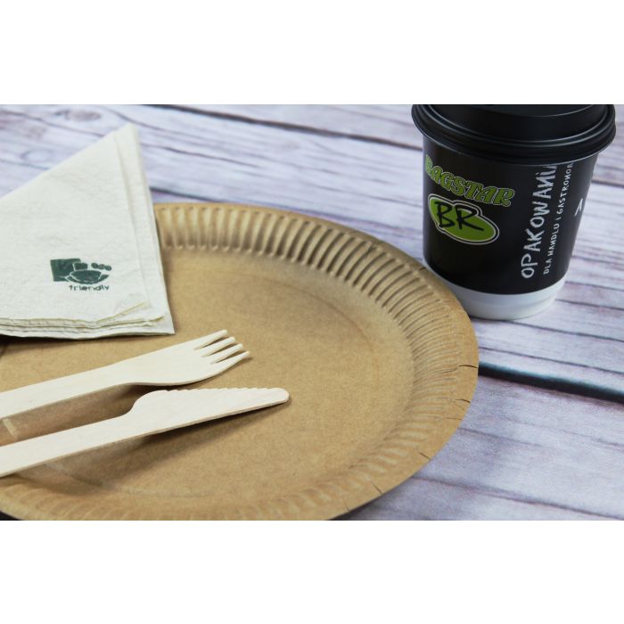 NATURE paper plate brown 15cm weight 300g, price per 100 pieces