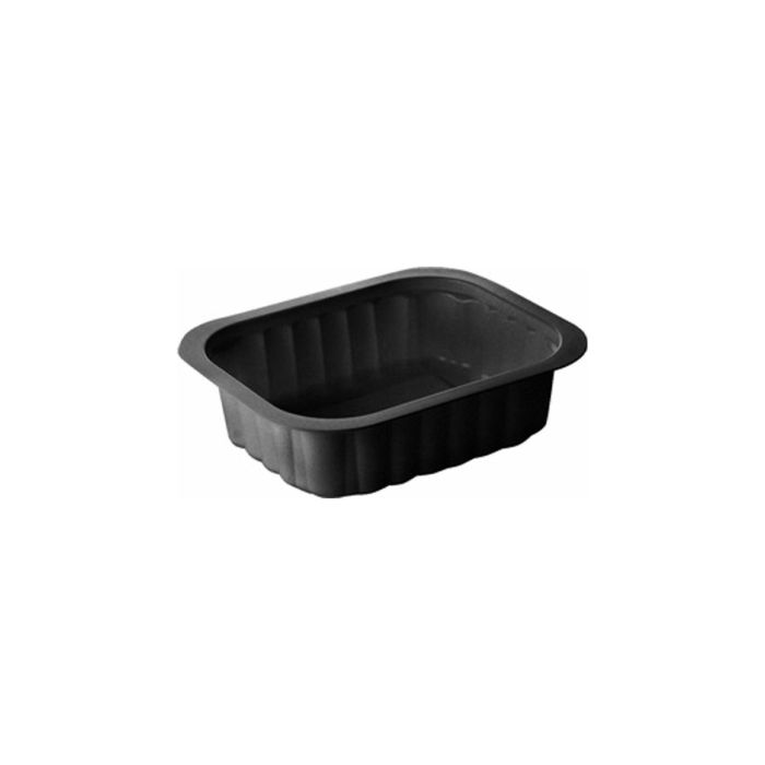 T B 137/113/1 H35 R poj.zgrzew op.300szt 350ml, wysokość 3,5cm czarny, niedzielony żebrowany, SIDE DISH