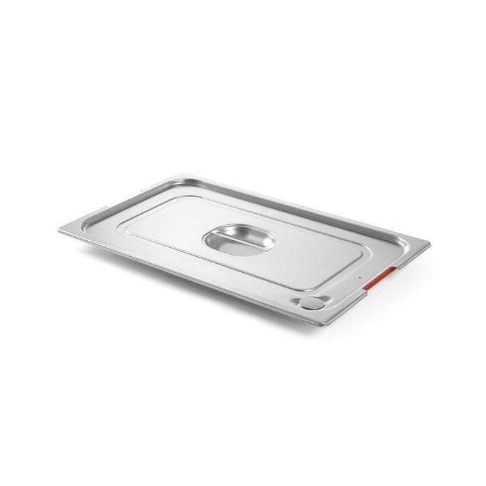 Lid for GN 1/4 containers with silicone gasket and cut out for GN 1/4 handles - 265x162