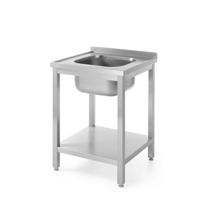 Table with one sink and shelf 800x600x(H)850 - code 811856